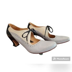 Fluevog ribbon lace heels